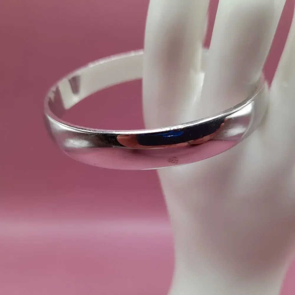 Vintage Monet Silver Tone Bangle Bracelet, Size Small, Signed 1980s Jewelry